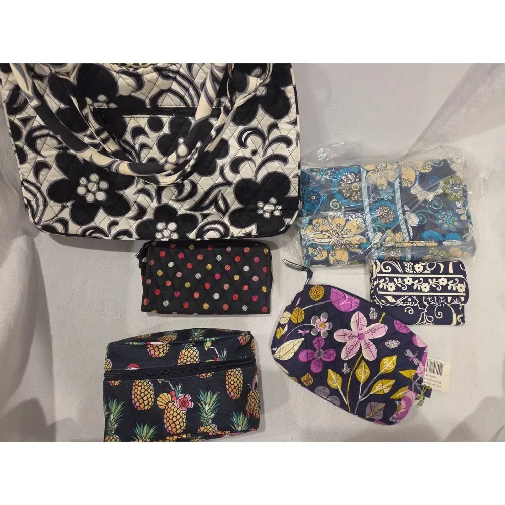 Vera Bradly Shoulder Purse Bag Wallet Wristlet Cd Holder Bundle NWT